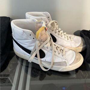 Nike Blazers High-Top Sneakers with Black Swoosh